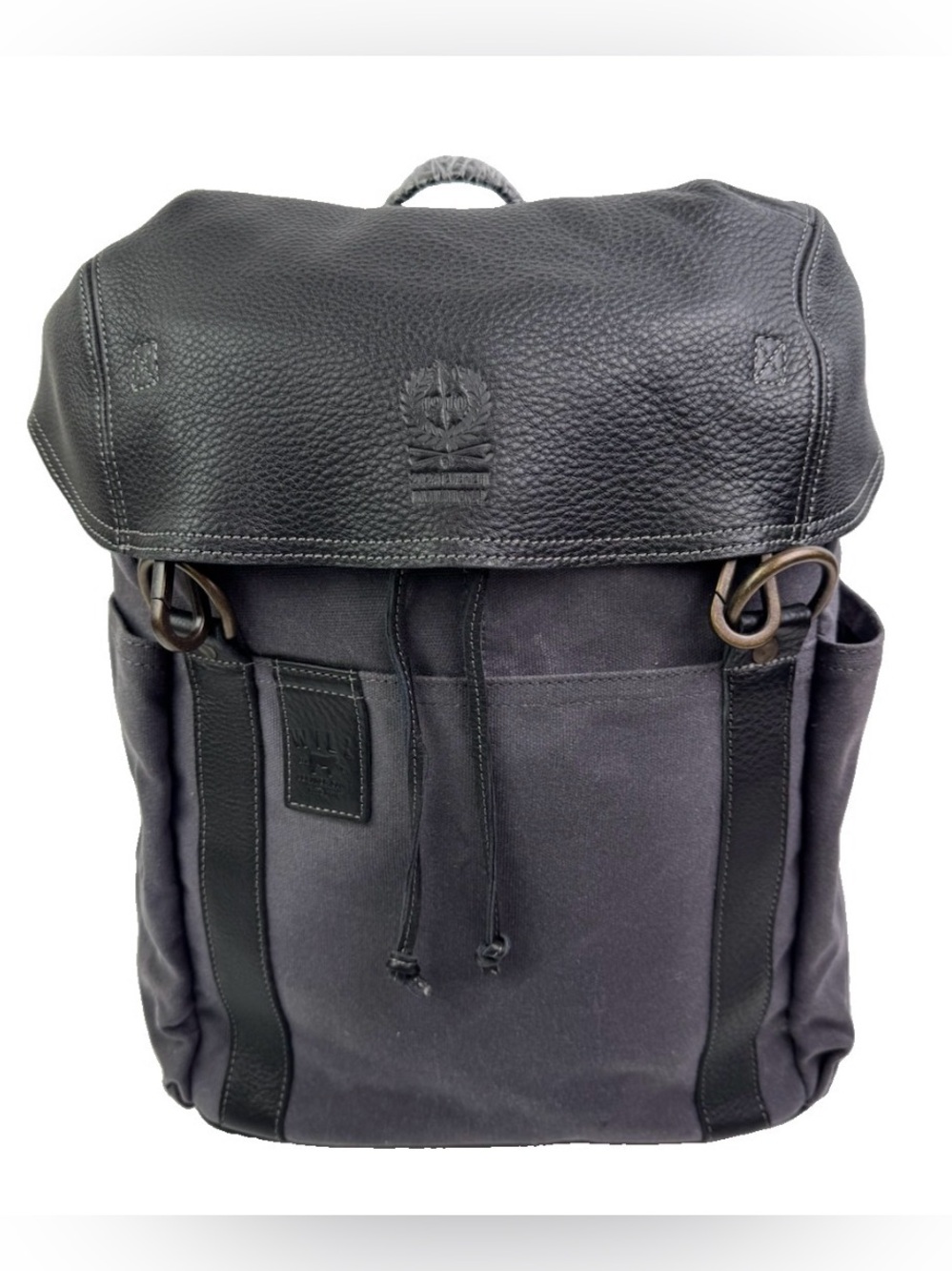 NWT Will Leather Goods Adventure Explorer Backpack Charcoal Canvas Distressed